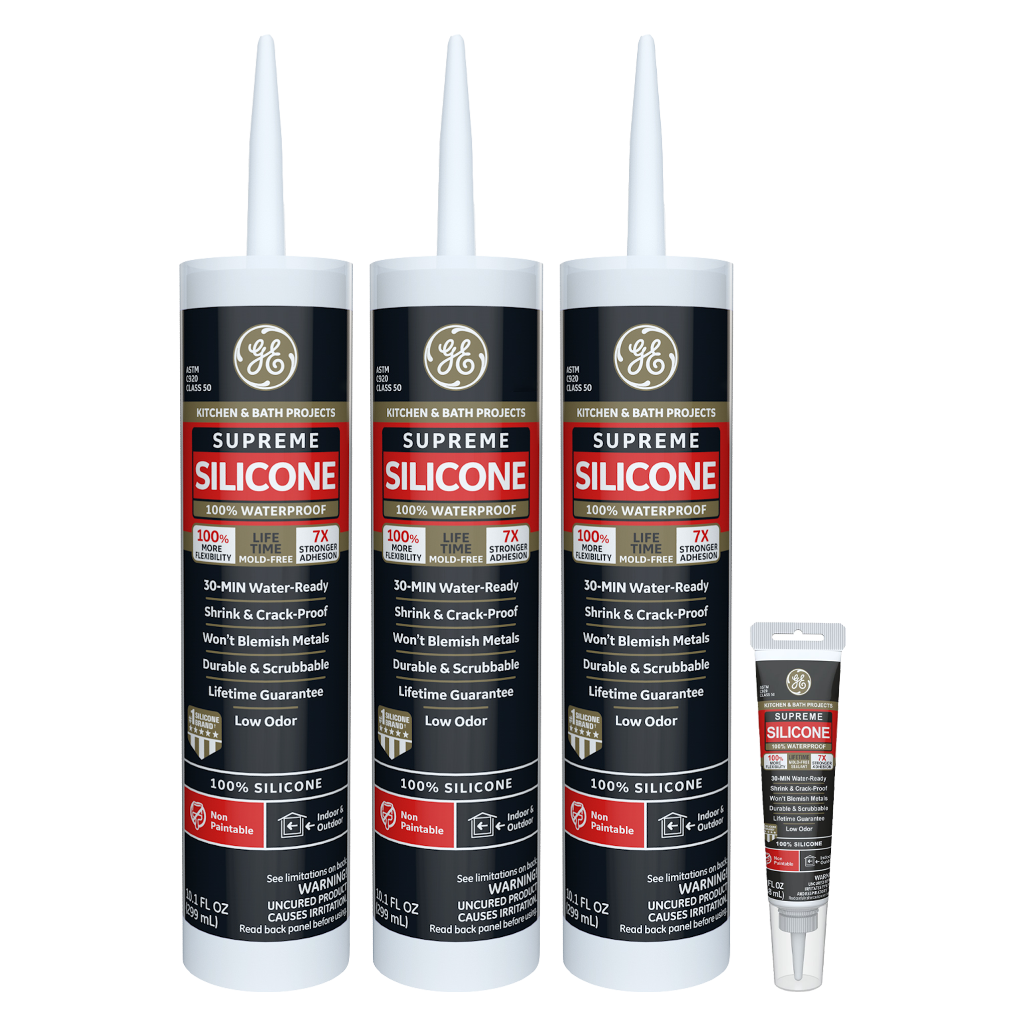 GE Supreme Silicone Kitchen & Bath Sealant Waterproof & Flexible