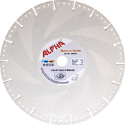 Alpha 9 inch rescue blade with label on a white background
