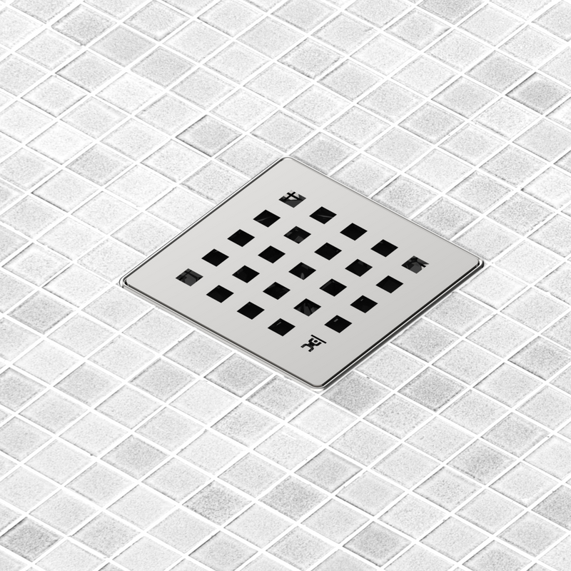 GURU Evo Lite PLUS 4-1/4" Square Shower Drain Cover & Hair Strainer