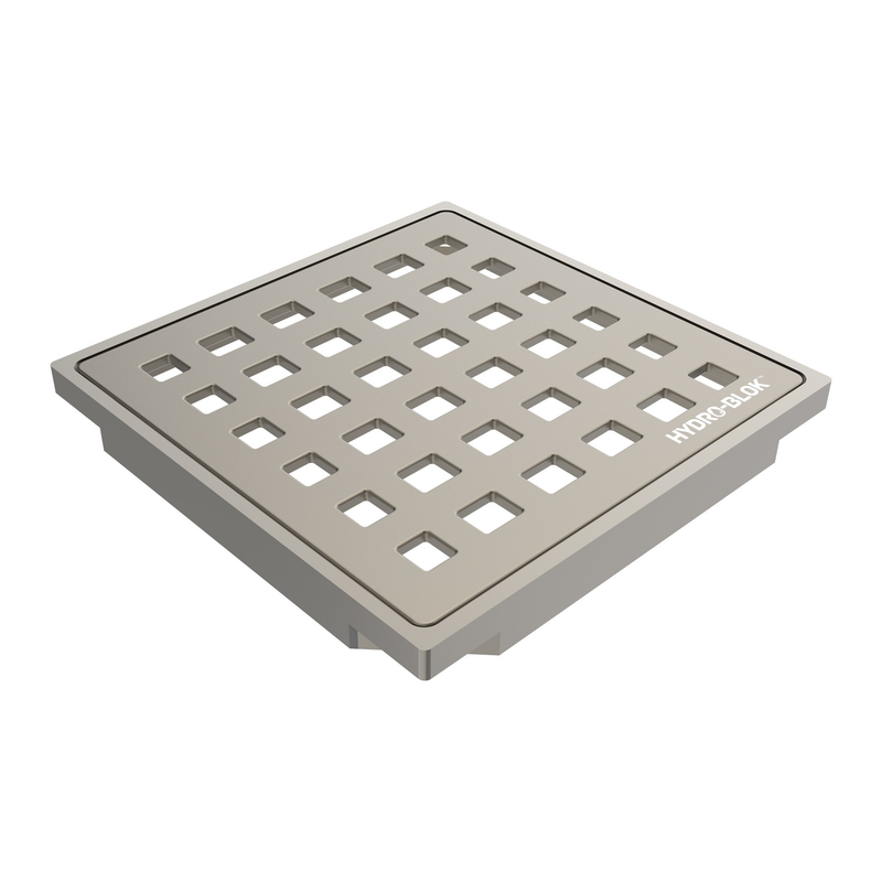 HYDRO-BLOK Classic Shower Drain Cover and Tray, Brass