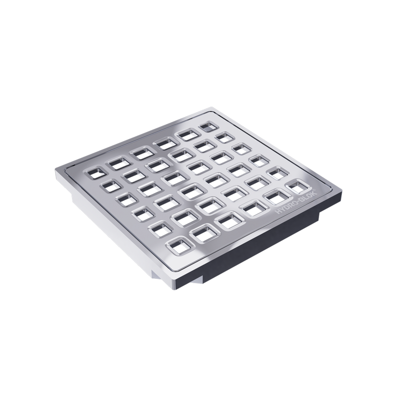 HYDRO-BLOK Classic Shower Drain Cover and Tray, Polished Chrome