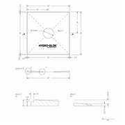 HYDRO-BLOK Low Profile Shower Pan, 36"x36" Blueprint