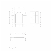 HYDRO-BLOK Recessed Shower Niche Diagram, 16" x 22" Barrel Head