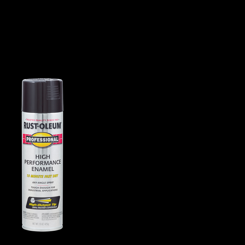 Image of Rust-Oleum High Performance Enamel Spray can, known for its durable and long-lasting finish, ideal for protecting surfaces from rust and corrosion.