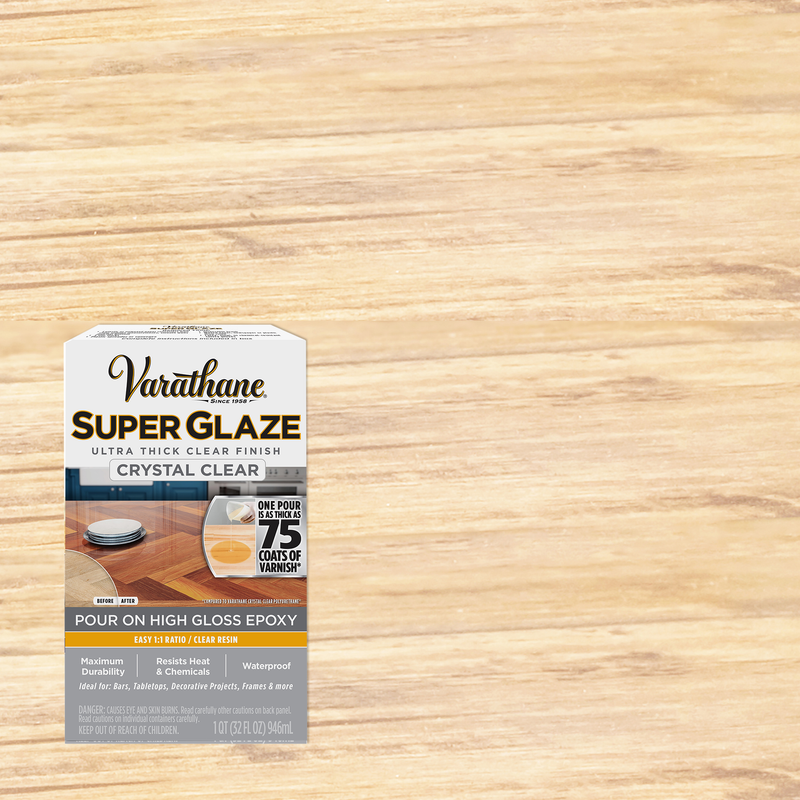 Varathane Super Glaze Ultra Thick Crystal Clear Finish with Color Swatch