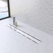 Guru Evolux Tempered White Glass Linear Drain & Strainer - Sleek and Modern Design for Efficient Drainage
