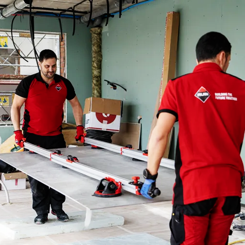 RUBI Ergonomic Large Format Tile Transport System carrying slab