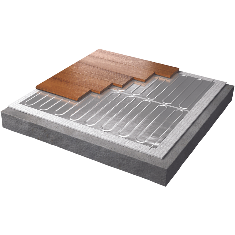 WarmUp Foil Heater System with wood flooring