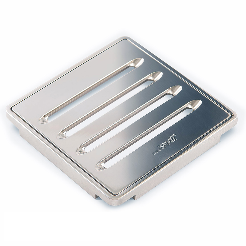 Wedi Premium Drain Cover, Chrome Slotted