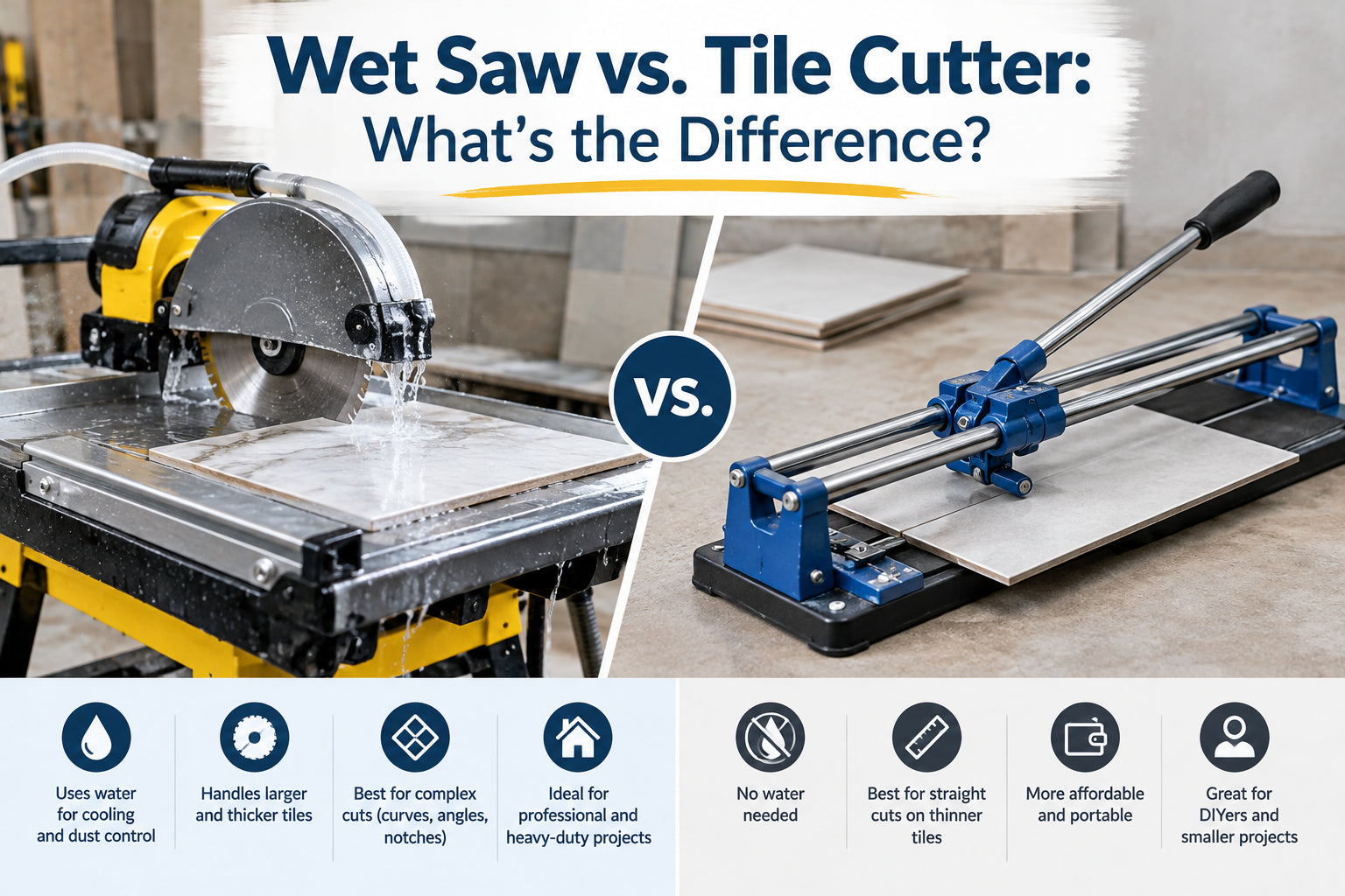 Wet Saw vs. Tile Cutter: What’s the Difference?