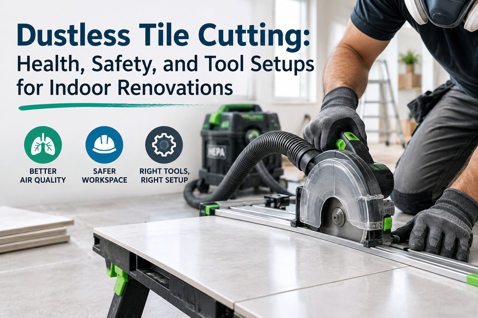 Dustless Tile Cutting: How to Control Dust When Cutting Tile Indoors