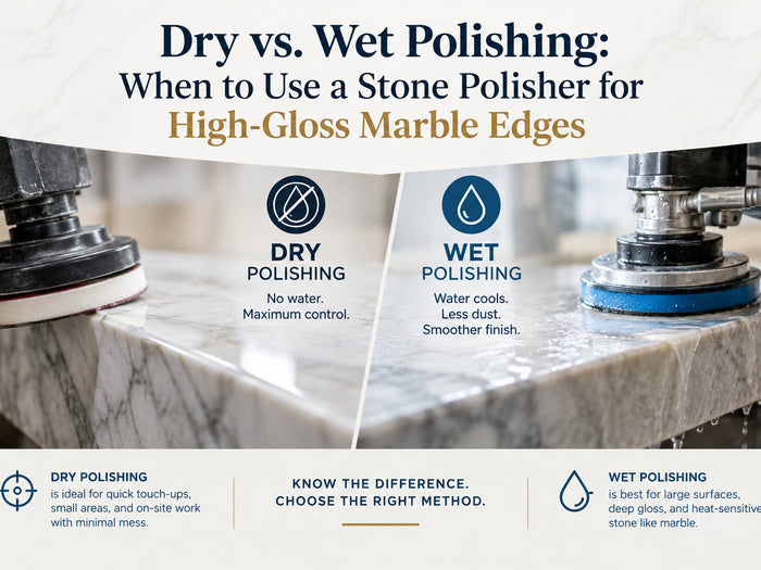 Dry vs. Wet Polishing: When to Use a Stone Polisher for High-Gloss Marble Edges