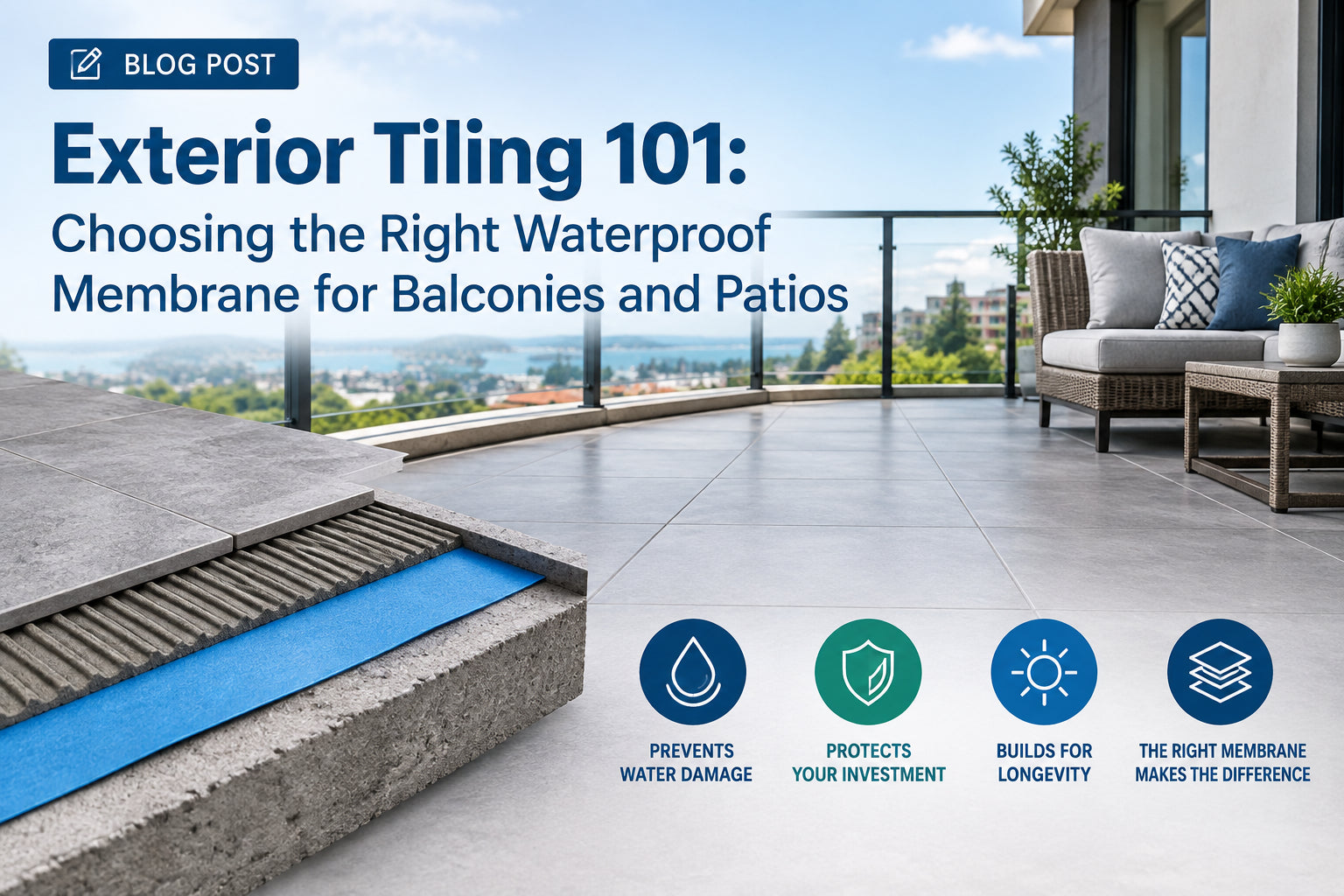 Exterior Tiling 101: Choosing the Right Waterproof Membrane for Balconies and Patios