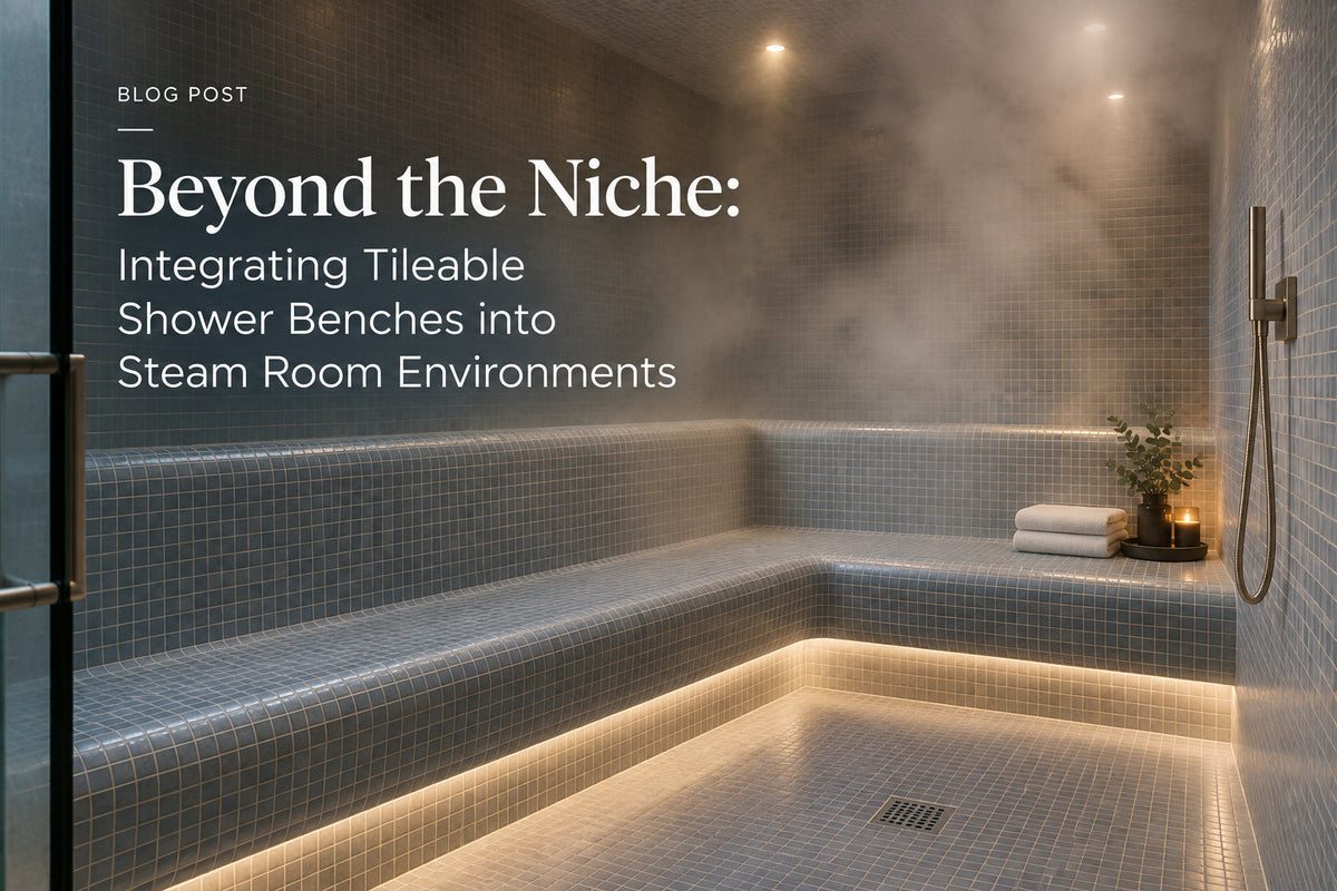 Steam Shower with Tileable Shower Bench