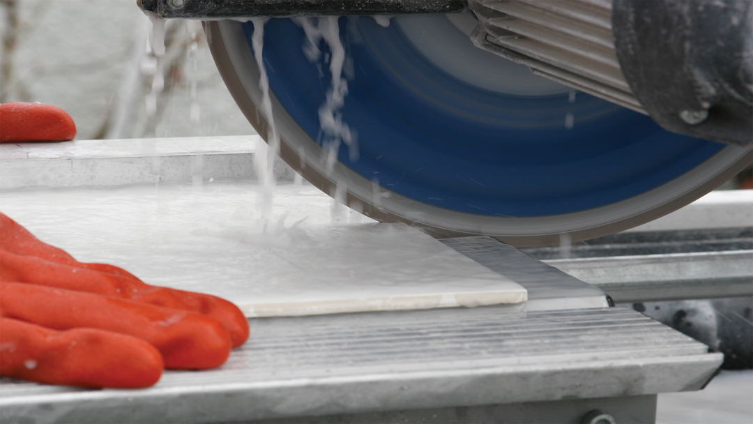 Using a Wet Tile Saw to Produce Precise, Clean Cuts on Glazed, Vitrified, and Glass Tiles