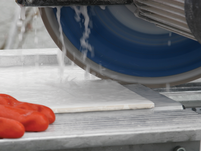 Using a Wet Tile Saw to Produce Precise, Clean Cuts on Glazed, Vitrified, and Glass Tiles