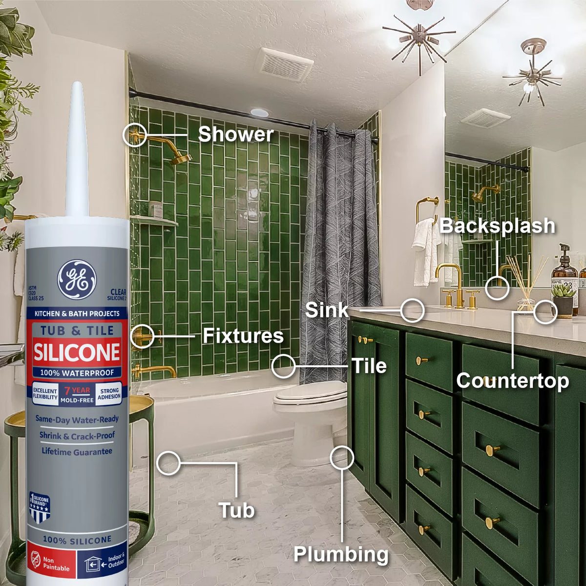 GE Sealants Tub and Tile Silicone 1 Sealant