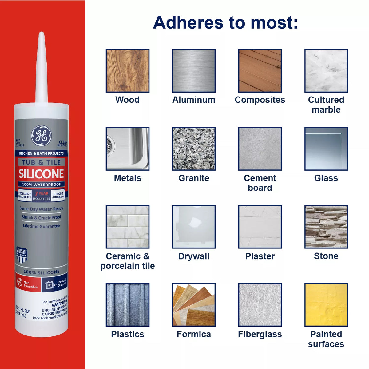 GE Sealants Tub and Tile Silicone 1 Sealant