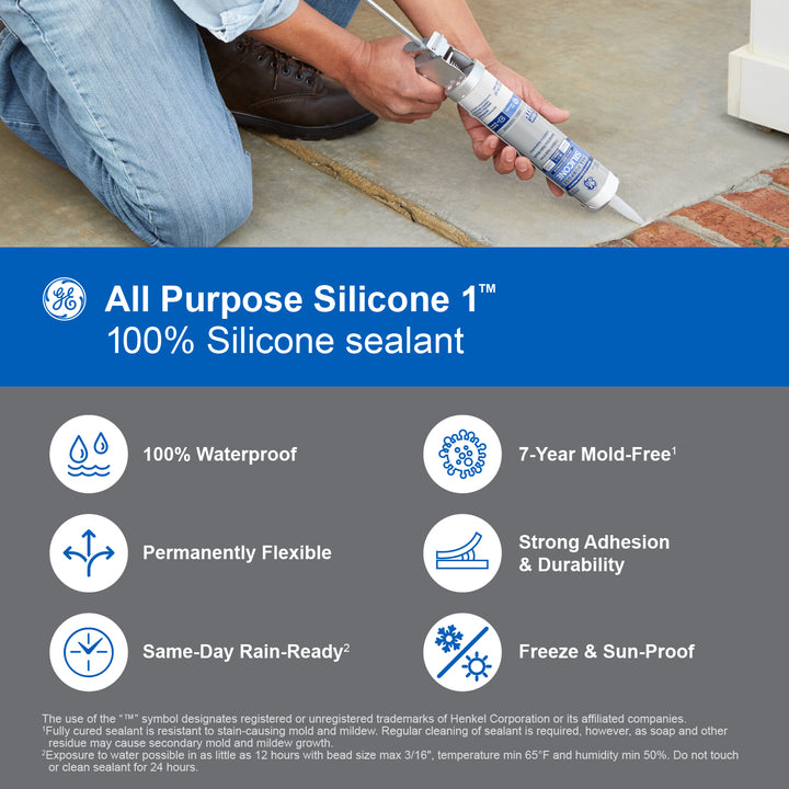 GE All Purpose Window and Door Silicone 1 sealant