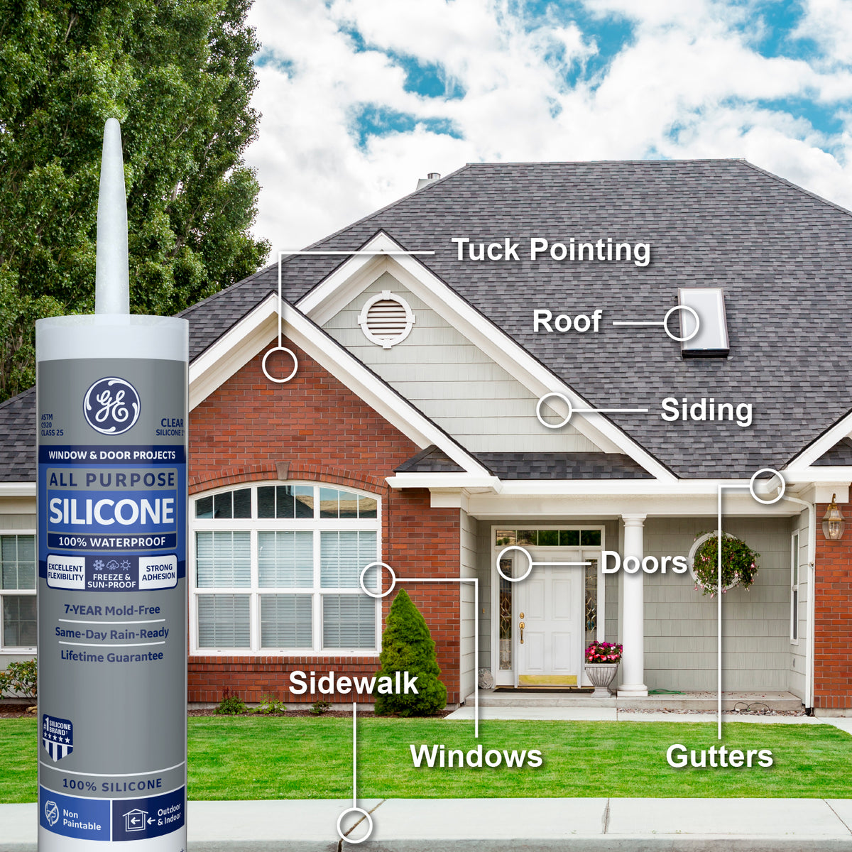 GE Sealants All Purpose Silicone 1 Window & Door Sealant
