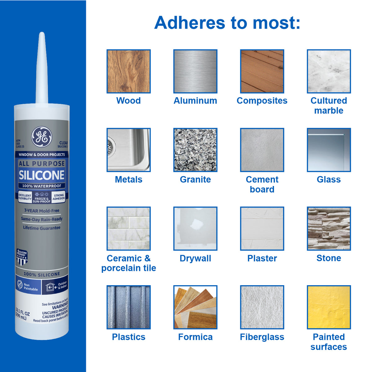 GE Sealants All Purpose Silicone 1 Window & Door Sealant