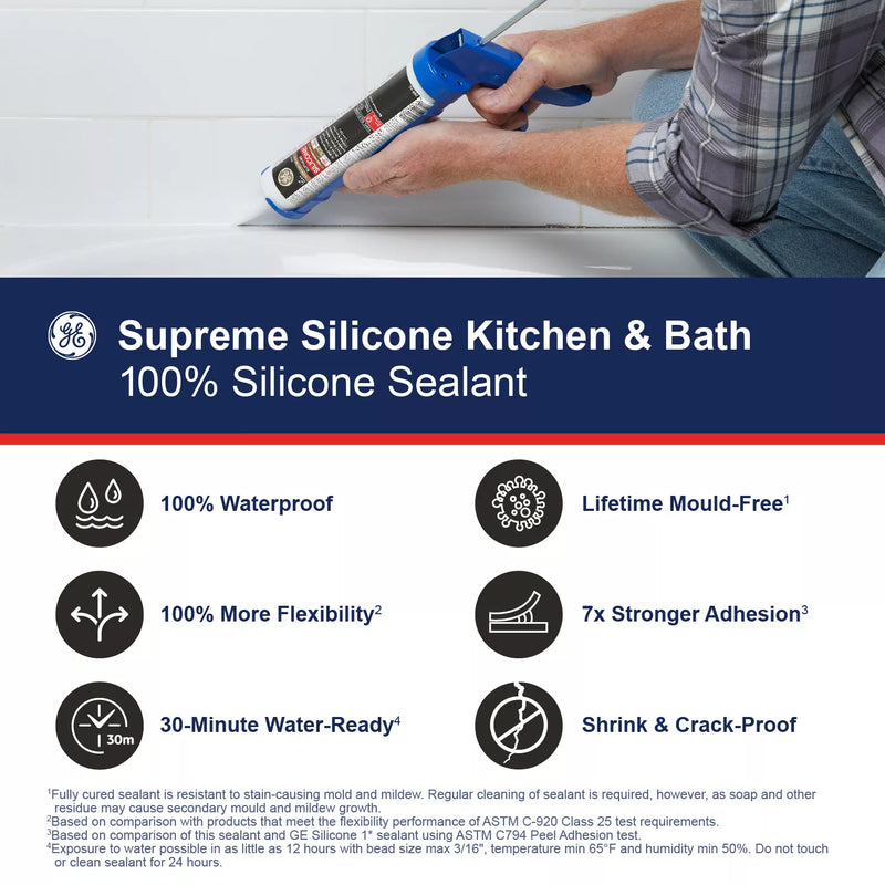 GE Supreme Silicone Kitchen & Bath Sealant