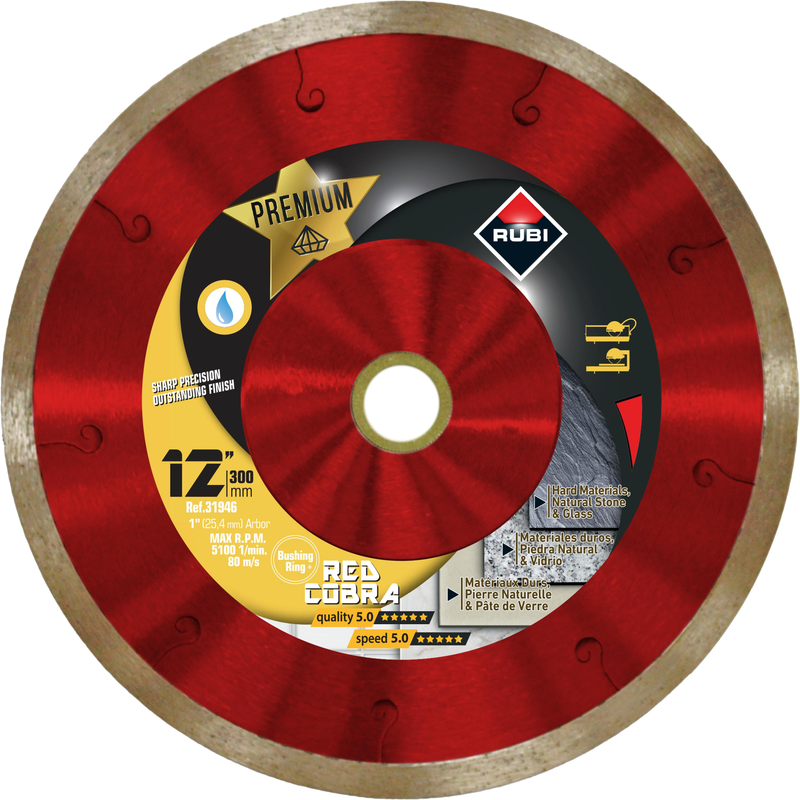 RUBI Red Cobra Diamond Blade for Ceramic, Porcelain, & Natural Stone