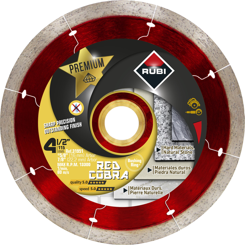 RUBI Red Cobra Diamond Blade for Ceramic, Porcelain, & Natural Stone