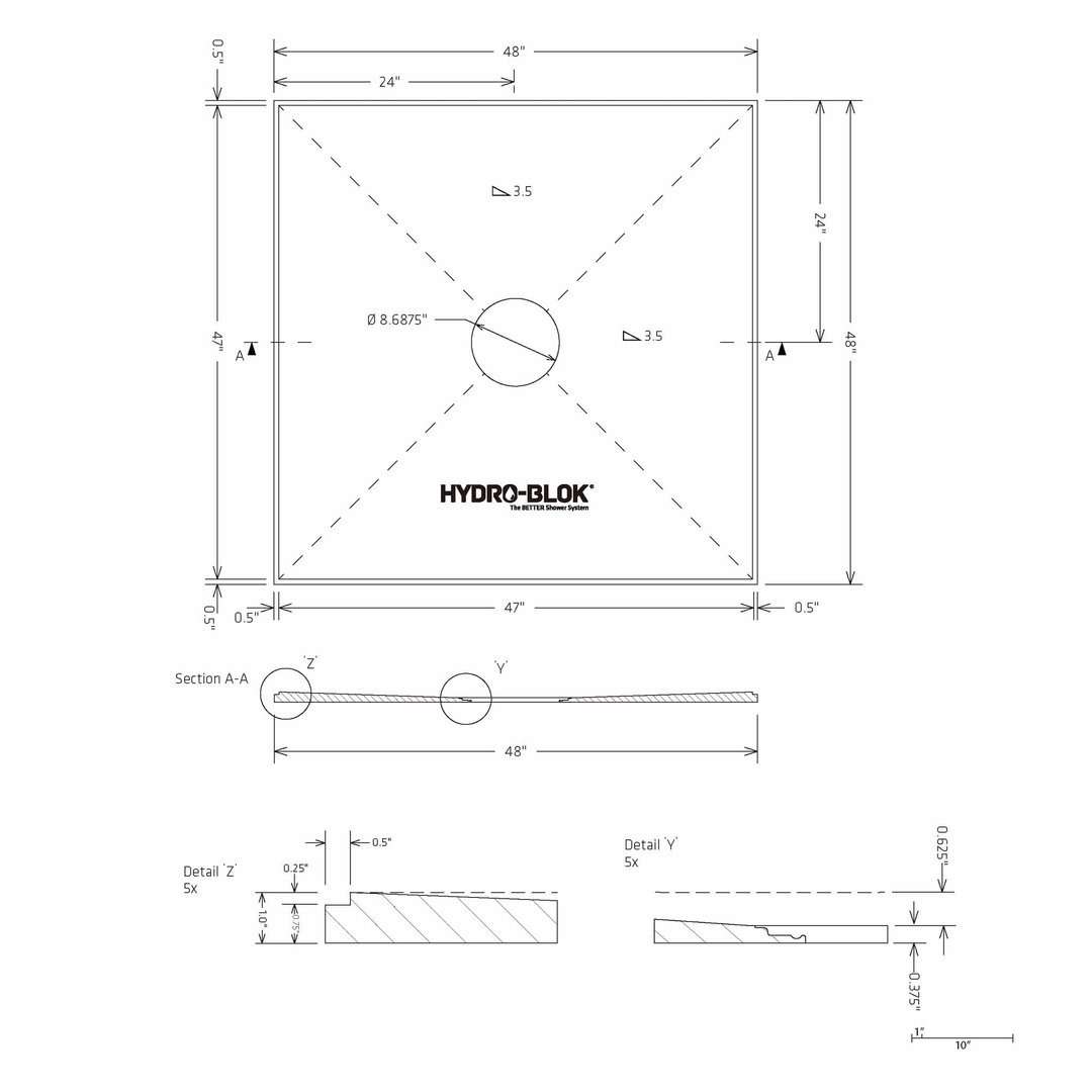 Hydro-Blok Low Profile Shower Pans