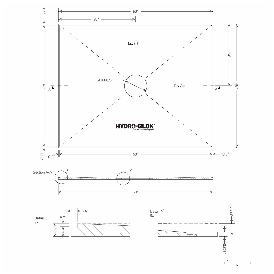 Hydro-Blok Low Profile Shower Pans