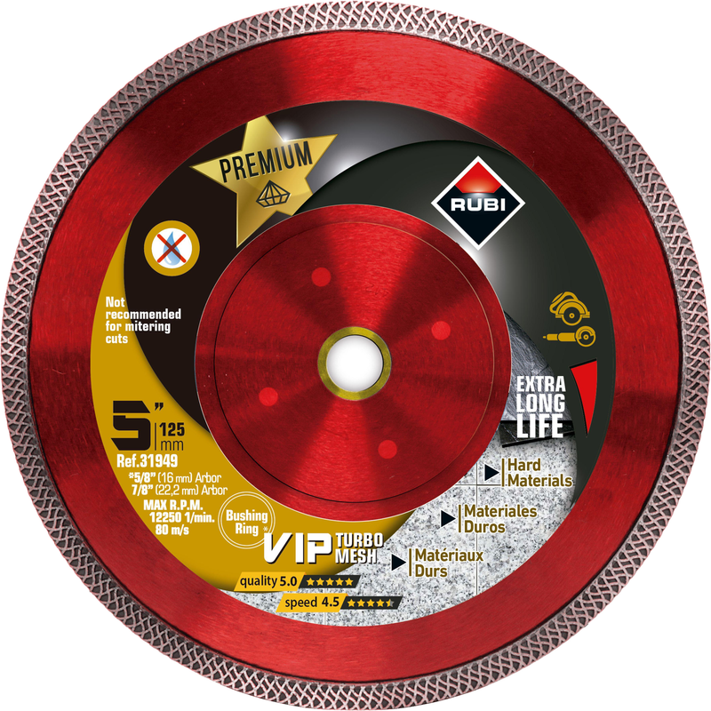 RUBI VIP TURBO MESH Diamond Blade for Porcelain & Stone
