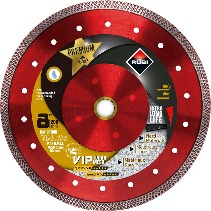 Rubi Tools VIP Premium Diamond Blades for Hard Materials