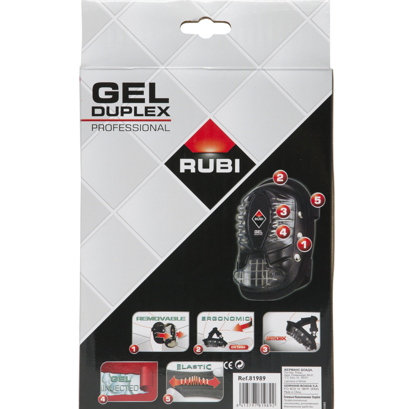 RUBI GEL DUPLEX Professional Tile Installer Knee Pads