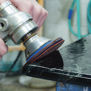 Alpha Tools 4" Ceramica EX Wet Polishing Pad in use