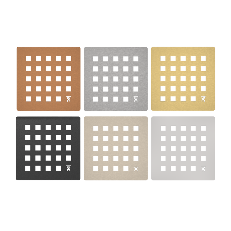 GURU Evo Lite PLUS 4-1/4" Square Shower Drain Cover & Hair Strainer