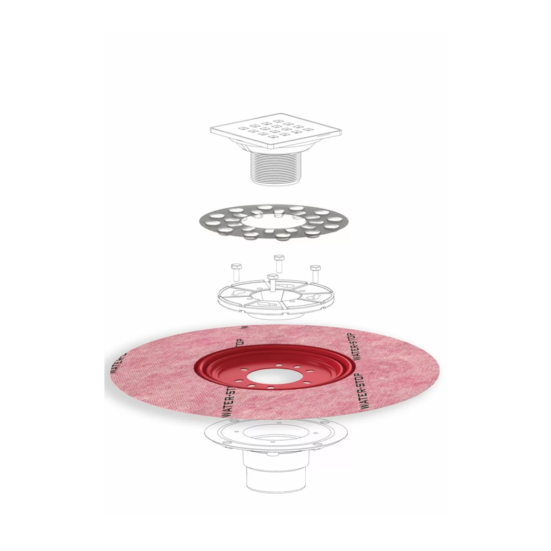 GURU Water-Stop Drain Flashing Set for Shower Waterproofing