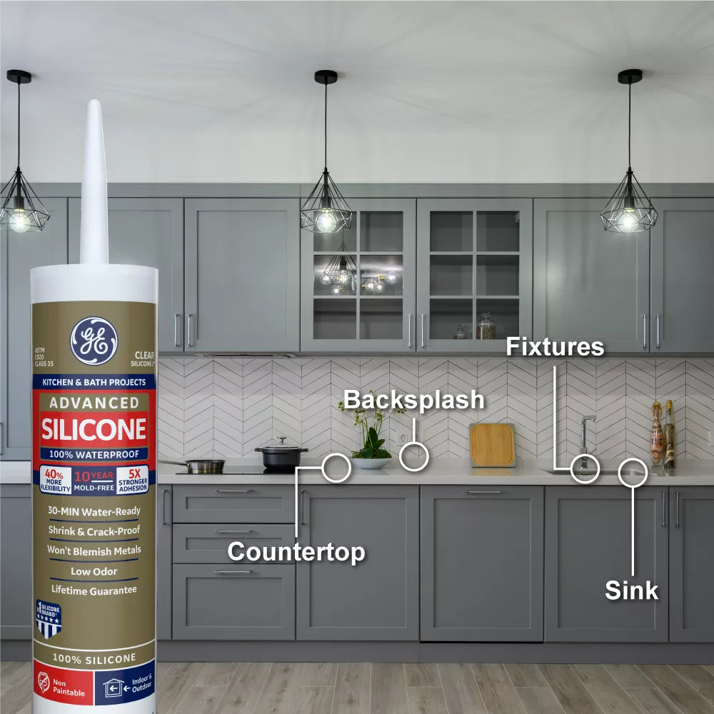 GE Sealants Advanced Silicone 2 Kitchen & Bath Sealant