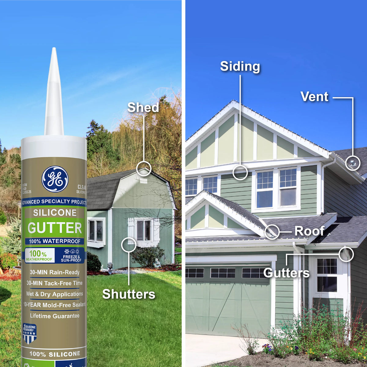 GE Sealants Gutter Silicone 2 Sealant