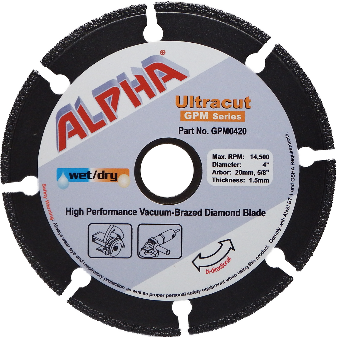 Alpha Professional Tools 4" Ultacut GPM Series Vacuum-Brazed Diamond Blade for Metal