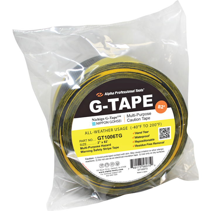 Alpha Professional Tools Caution Style G-Tape, 2"x82'