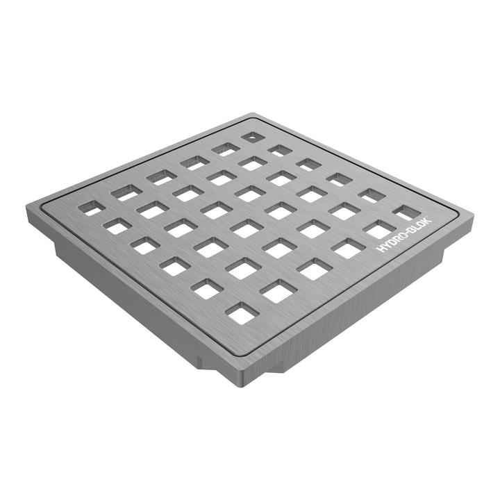 Hydro-Blok 3.75" x 3.75" Stainless Steel Drain Grate and Tray
