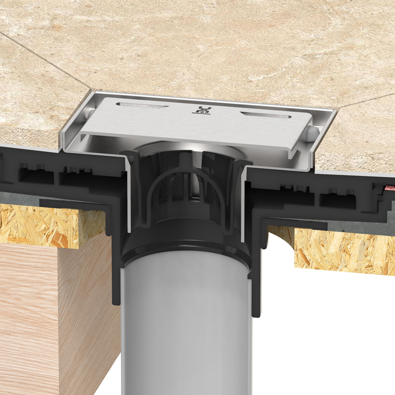GURU Square Drain Connector for Shower Systems
