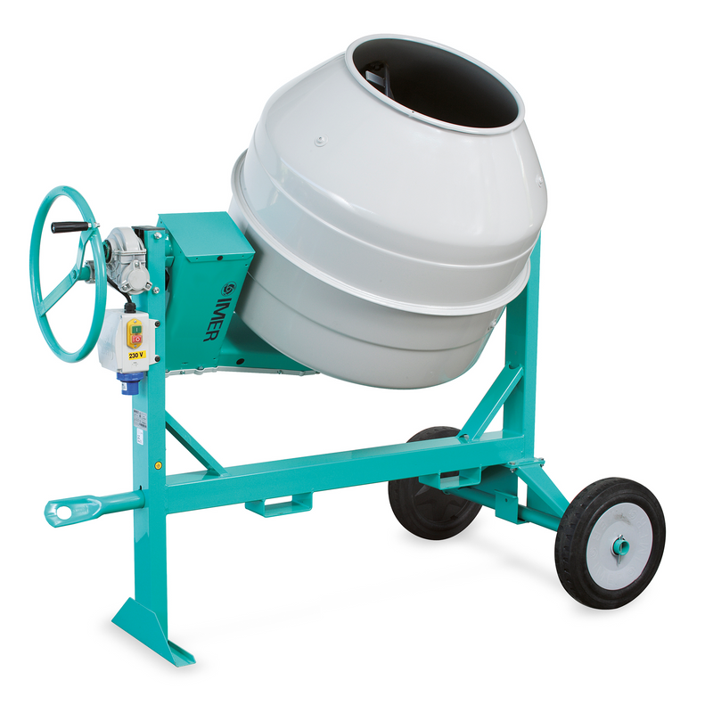 Imer Multi-Mix 350 Mixer with 120V 1.9HP Single Phase Motor & Steel Drum
