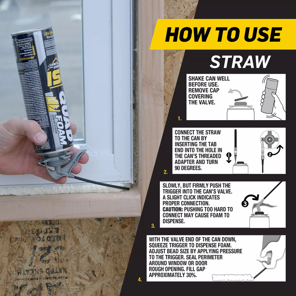 OSI QUAD Foam Window & Door Insulating Foam