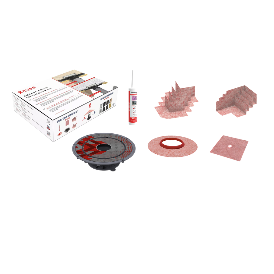 Guru Square Drain Connector Kit for PVC Drains