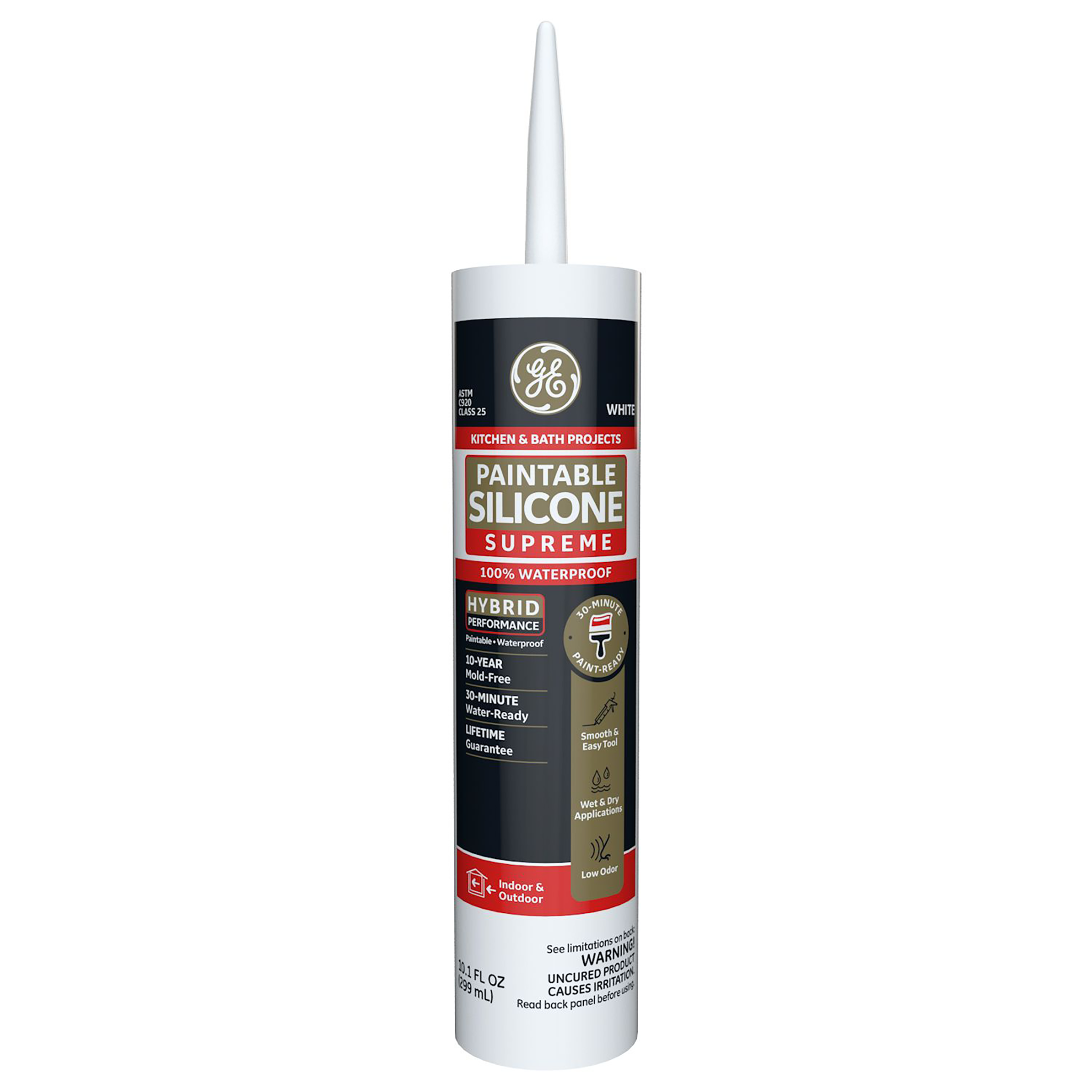 GE Sealants Paintable Silicone Supreme Kitchen & Bath Sealant