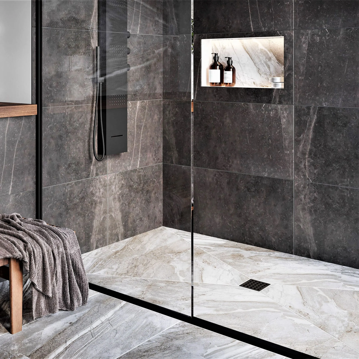 Ebbe QUADRA Unique Luxury Square Shower Drain Cover