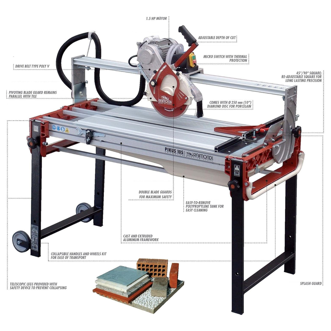 Raimondi Gladiator 105 41" Tile Saw with 10" Blade