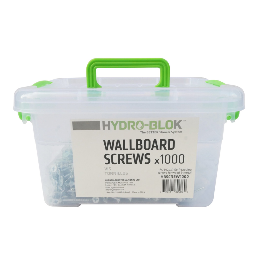 Hydro-Blok 1-5/8" Wallboard Screws, 1000pc Bucket