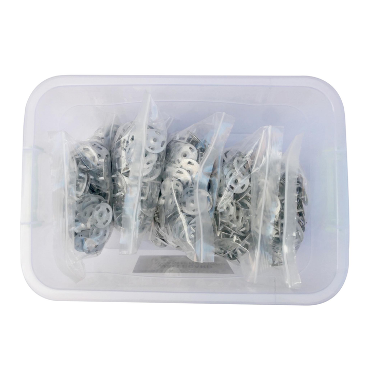 Hydro-Blok 1.25" Galvanized Washers with tabs, 1000pc Bucket